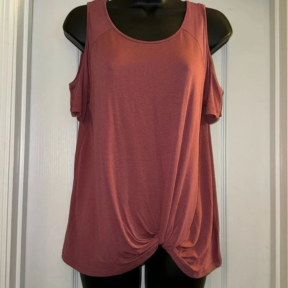Pink Rose Vintage Cold Shoulder Top